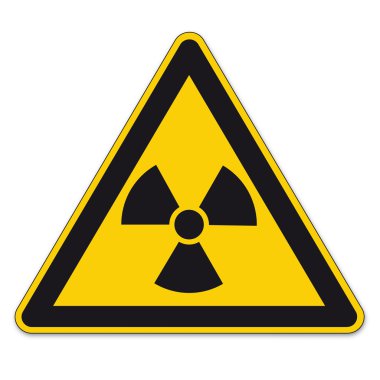 Safety signs warning triangle sign BGV vector pictogram icon radioactive nuclear radiation clipart