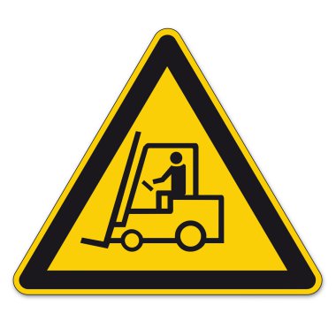 Safety signs warning triangle sign vector pictogram forklift BGV A8 Icon Handling clipart