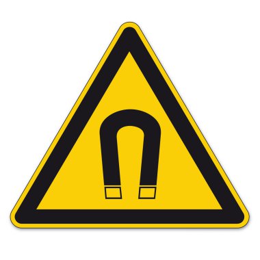 Safety signs warning triangle sign vector pictogram ico BGV A8 magnet magnetic field clipart