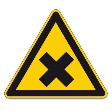 Safety signs warning sign BGV vector pictogram icon triangular cross harmful clipart