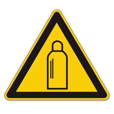 Safety signs warning sign vector pictogram BGV A8 Icon gas cylinder gas fire triangle clipart