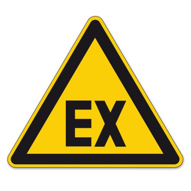 Safety signs warning triangle sign BGV vector pictogram icon explosive atmosphere clipart