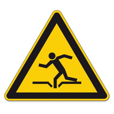 Safety signs warning triangle sign BGV vector pictogram icon burglary danger dive hole clipart