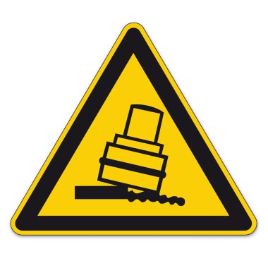 Safety signs warning triangle sign vector pictogram BGV A8 Icon overturning rolls clipart