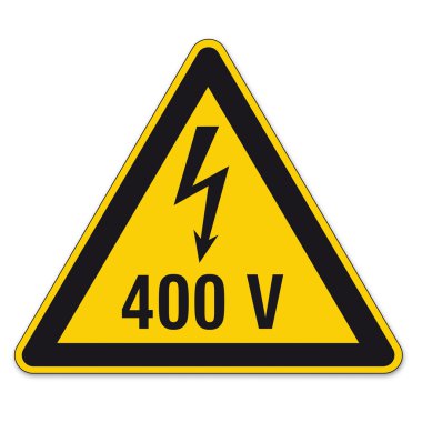 Safety signs warning triangle sign vector pictogram BGV A8 Icon arrow lightning electricity clipart
