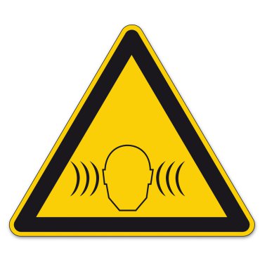 piktogram bgv a8 simgesi gürültü ses basıncı seviyesi emniyet işaretleri uyarı üçgen işareti vektör