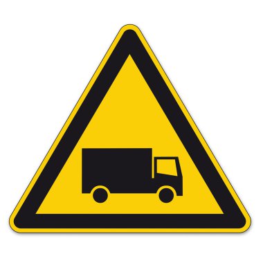 Safety signs warning triangle truck BGV A8 sign vector pictogram icon vehicle traffic clipart