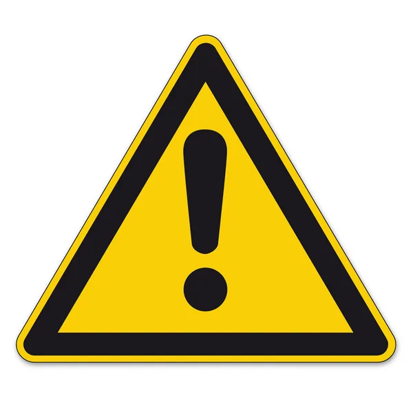 Sinais de segurança aviso warndreieck BGV A8 triângulo sinal vetor pictograma ícone Ponto perigoso ponto de exclamação — Vetor de Stock