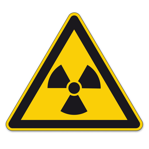Safety signs warning triangle sign BGV vector pictogram icon radioactive nuclear radiation