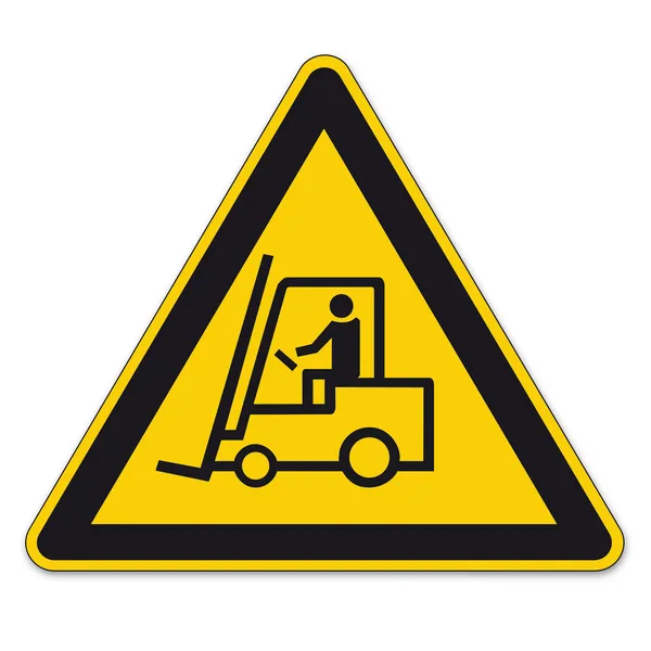 Znaki bezpieczeństwa trójkąta znak ostrzegawczy wektor piktogram wózek widłowy bgv a8 ikona obsługi — Wektor stockowy