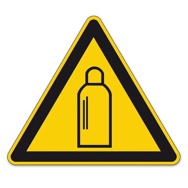 Segnaletica di sicurezza segnaletica vettoriale pittogramma BGV A8 Icona gas bombola gas fuoco triangolo — Vettoriale Stock
