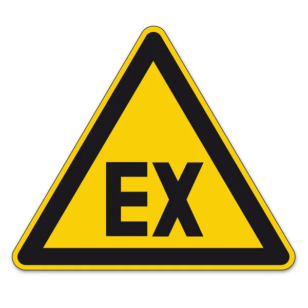 Safety signs warning triangle sign BGV vector pictogram icon explosive atmosphere — Stock Vector