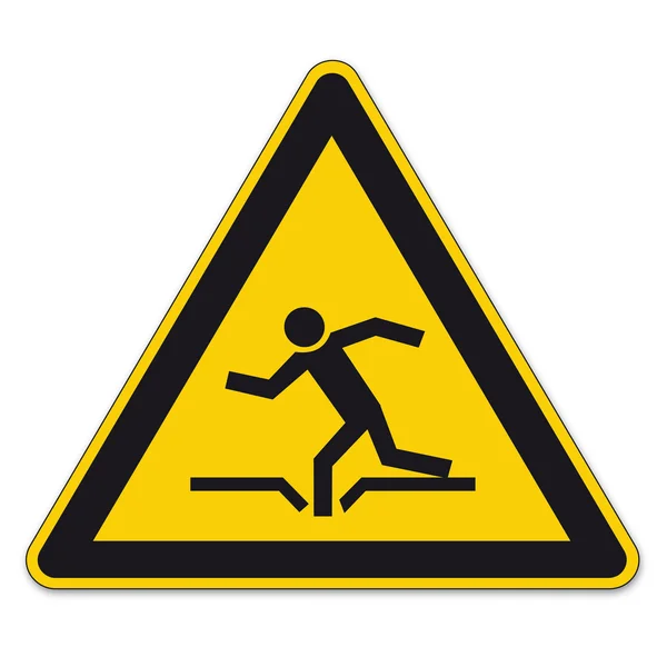 Panneaux de sécurité panneau d'avertissement triangle BGV pictogramme vectoriel icône cambriolage danger plongée trou — Image vectorielle