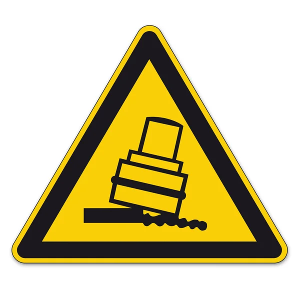 Señales de seguridad de advertencia triángulo signo vector pictograma BGV A8 Icono volcado rollos — Vector de stock