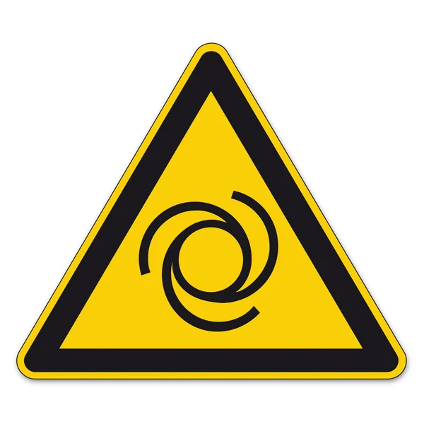 Safety signs warning sign BGV A8 vector pictogram icon triangle automatically start — Stock Vector