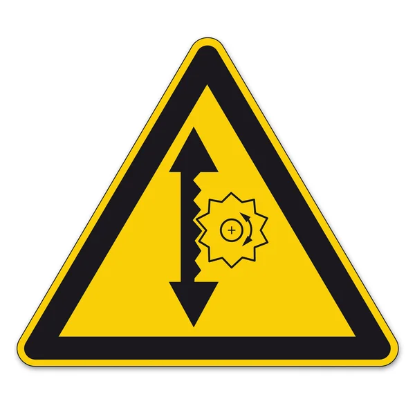 Safety signs warning triangle sign vector pictogram icon BGV A8 height adjustment — Stock Vector