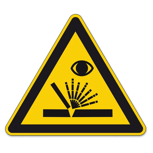 Safety signs warning triangle sign vector pictogram BGV Ico welding sparks welder — Stock Vector