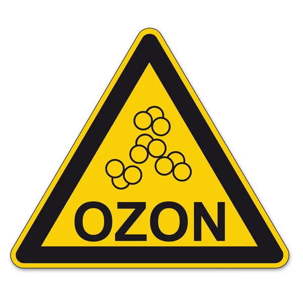 Veiligheid ondertekenen driehoek waarschuwing driehoek teken bgv eenheid vector pictogram pictogram ozonlaag gegenereerd — Stockvector