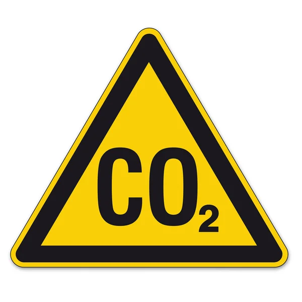 Safety signs warning triangle sign vector pictogram BGV A8 Icon CO2 asphyxiation — Stock Vector