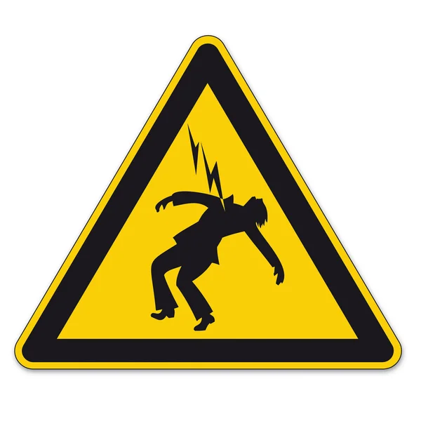 Safety signs warning triangle sign vector pictogram icon Danger high voltage lightning — Stock Vector