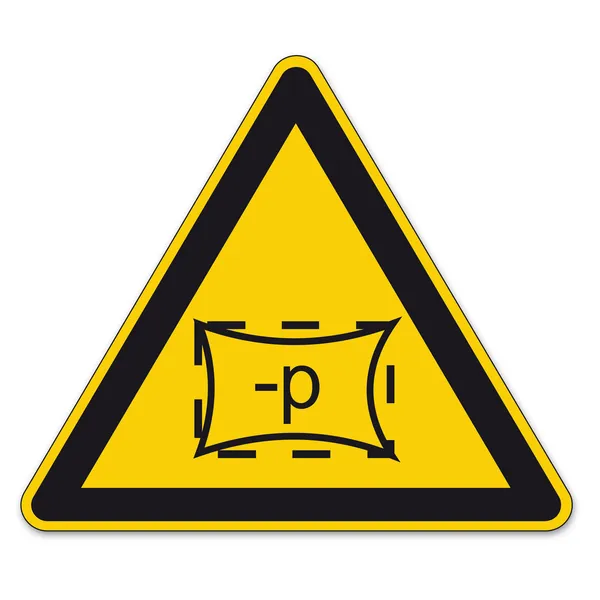 Safety signs warning triangle sign BGV A8 vector pictogram icon space zone pressure — Stock Vector