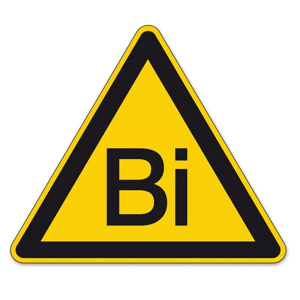 Segnali di sicurezza triangolo di avvertimento triangolo segno vettore pittogramma BGV A8 Icona bismuto — Vettoriale Stock