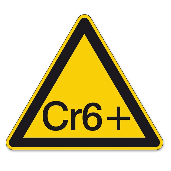 Biztonsági jelek figyelmeztető háromszög jel vektor piktogram Bgv A8 ikon hat vegyértékű króm — Stock Vector