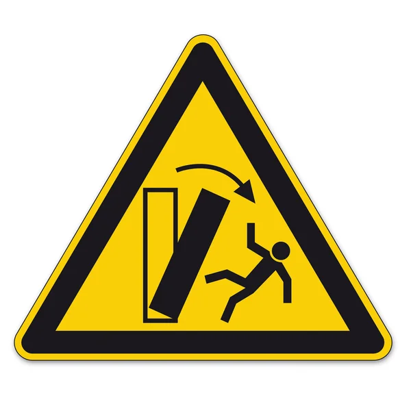Avertissement danger de basculement Panneaux de sécurité BGV A8 signe triangle pictogramme vectoriel icône — Image vectorielle