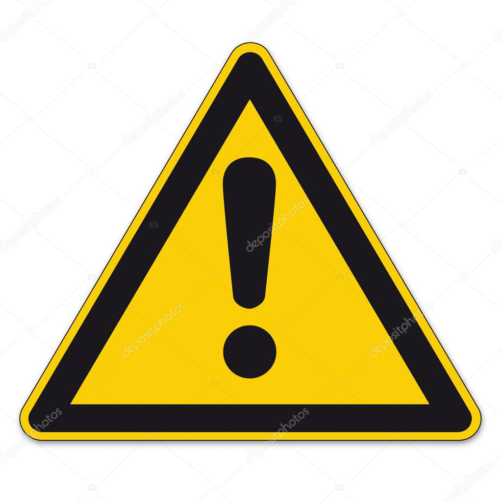 Safety signs warning warndreieck BGV A8 triangle sign vector pictogram icon Dangerous point exclamation mark