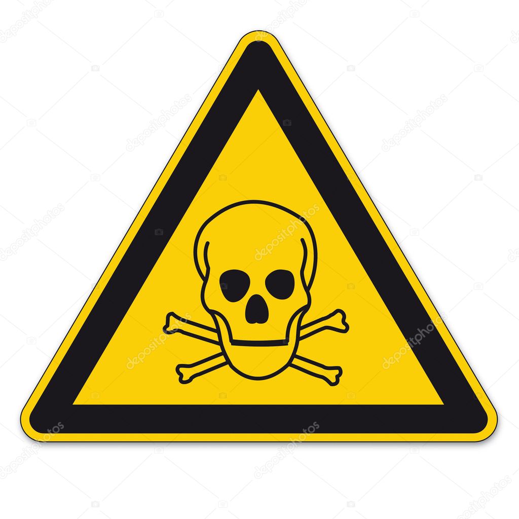 Safety sign triangle warning triangle sign BGV A8 vector pictogram icon skull toxic pirate
