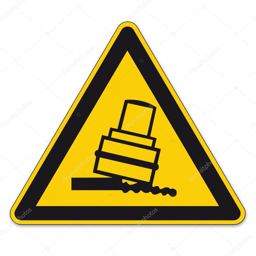 Safety signs warning triangle sign vector pictogram BGV A8 Icon overturning rolls