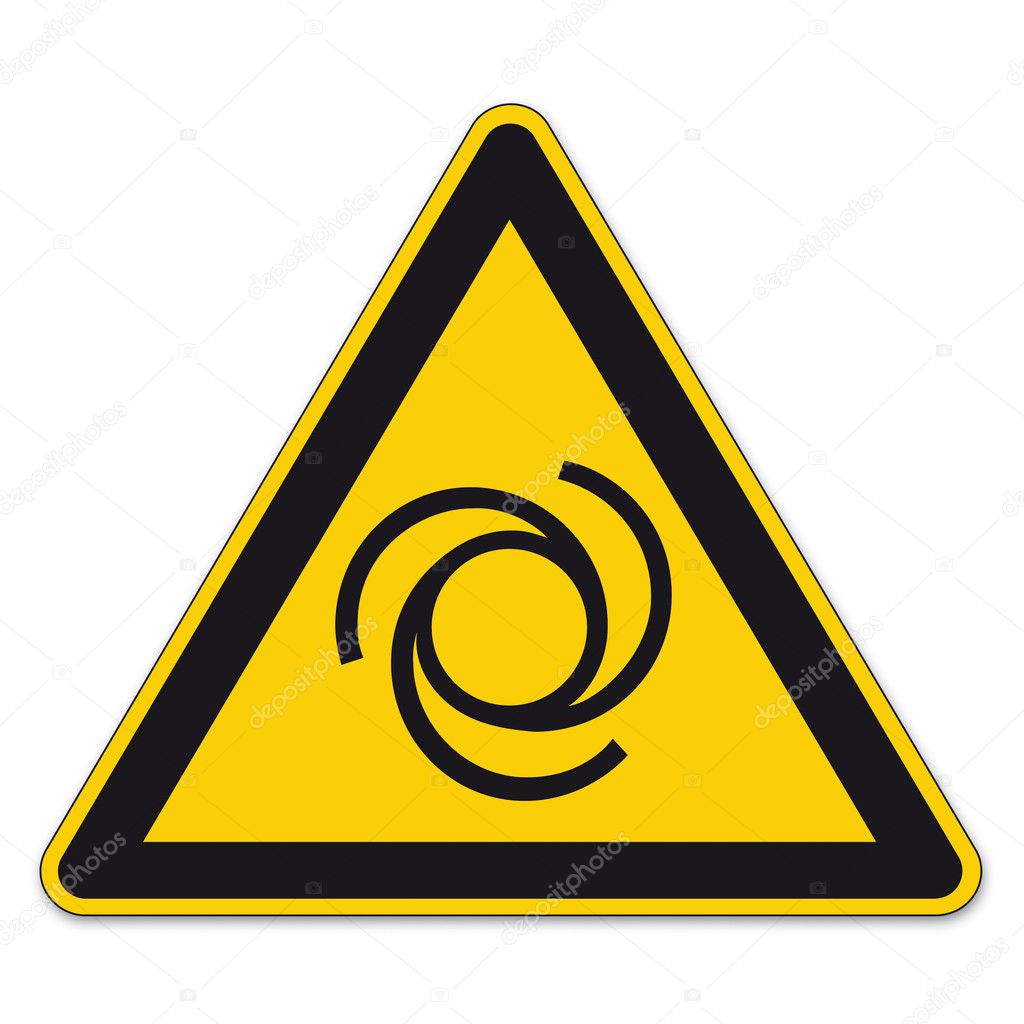 Safety signs warning sign BGV A8 vector pictogram icon triangle automatically start