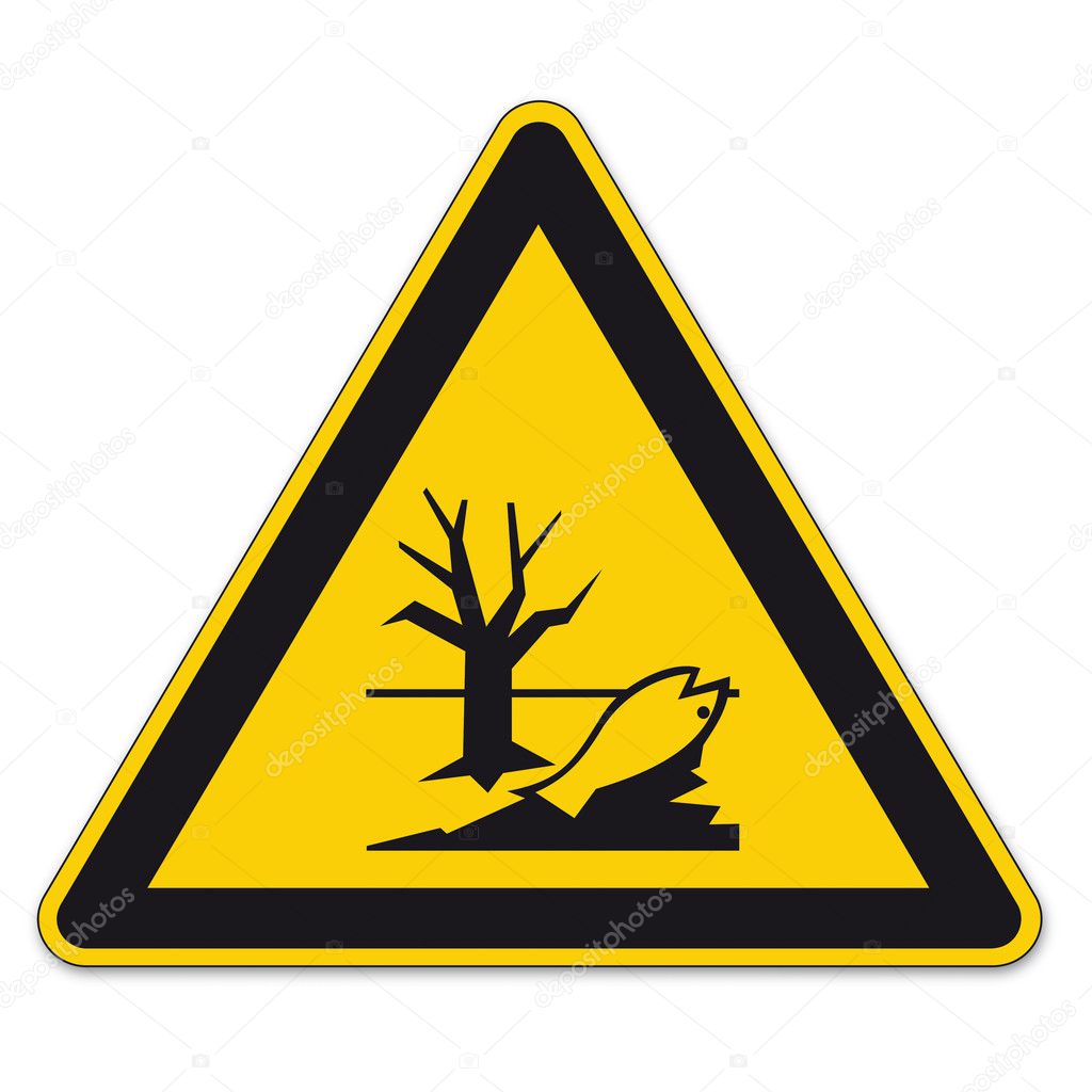 Safety signs warning triangle sign vector pictogram BGV A8 Icon pollution