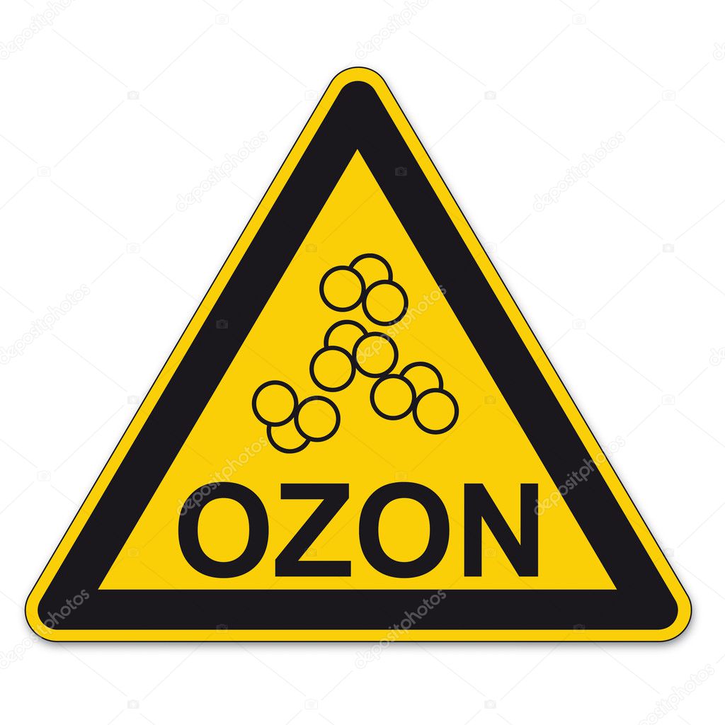 Safety sign triangle warning triangle sign BGV unit vector pictogram icon ozone layer generated