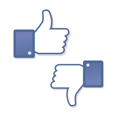 Face symbol hand i like fan fanpage social voting dislike set network book icon community clipart