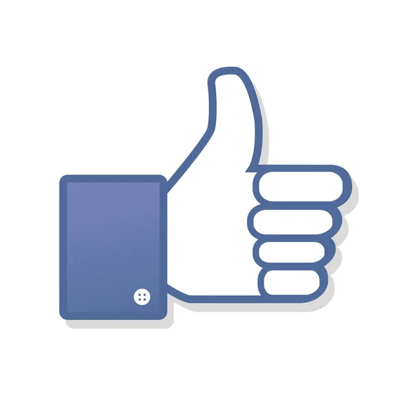Twarz ręka symbol jak wentylator fanpage głosowania niechęć sieci książki ikona Wspólnoty społecznej — Wektor stockowy