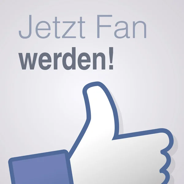 Face symbol hand i like fan fanpage social voting dislike network book Jetzt fan werden — Stock Vector