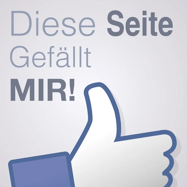 Visage symbole main j'aime fan fanpage social vote n'aime pas le livre de réseau Diese seite gef/llt mir — Image vectorielle