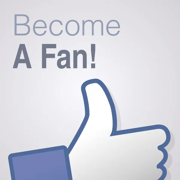 Cara símbolo mano me gusta fan fanpage social voto disgusta red libro convertirse en un fan — Vector de stock