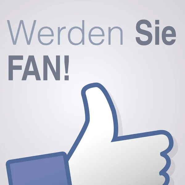 Cara símbolo mano me gusta fan fanpage voto social disgusta red libro Werde Sie fan — Vector de stock