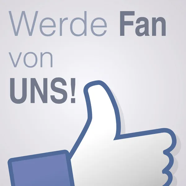 Face symbol hand i like fan fanpage social voting dislike network book Werde fan von uns — Stock Vector