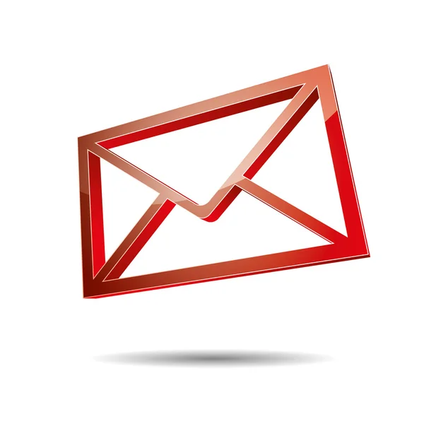 3D email e-mail senden inlägg på postlåda support kontakta piktogram tecken symbol meddelande — Stock vektor