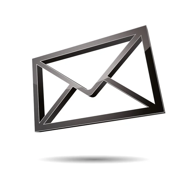 3D-e-mail e-mail senden post op Postvak ondersteuning contact pictogram teken symbool bericht — Stockvector