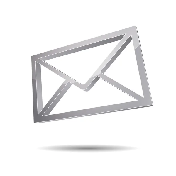 3D-e-mail e-mail senden post op Postvak ondersteuning contact pictogram teken symbool bericht — Stockvector