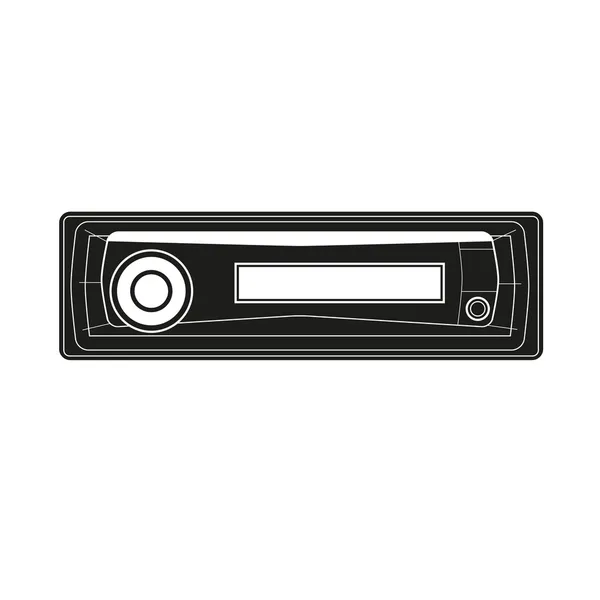 Auto rida bil stereo ca dvd kasette ikonen mp3 musik radio vektor piktogram carradio tecken symbol — Stock vektor