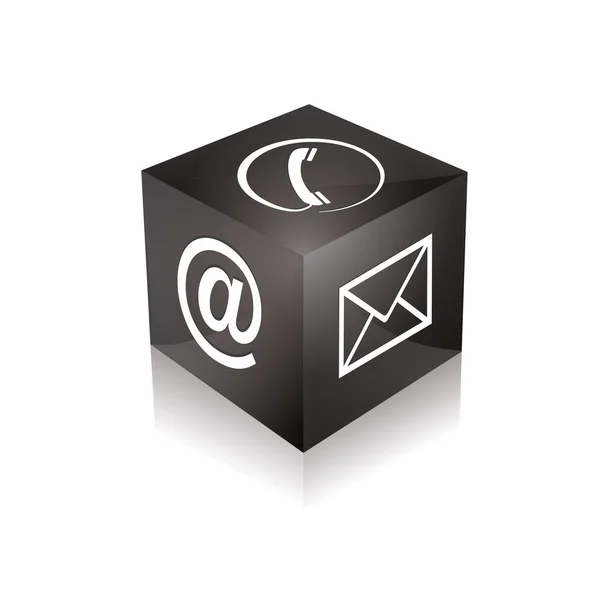 Telepon kubus kontak di hotline e-mail kontaktfomular callcenter call pictogram sign simbol kubus - Stok Vektor