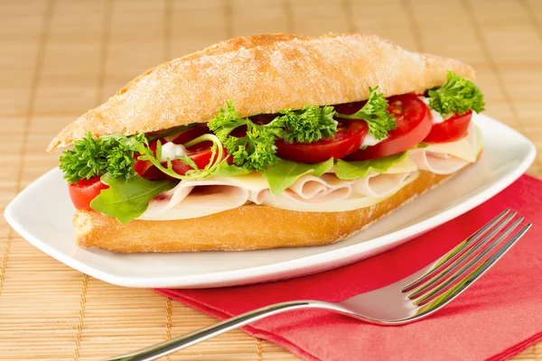 हॅम आणि चीजसह सँडविच — स्टॉक फोटो, इमेज