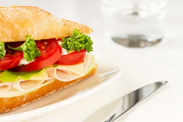 Sandwich with ham and cheese — Stock Photo, Image