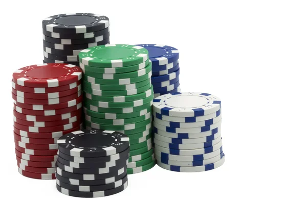 Fichas de póquer aisladas —  Fotos de Stock