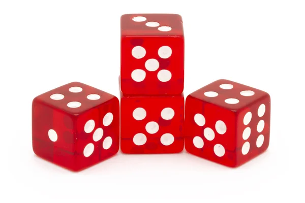 Four red dice — Stock Photo, Image